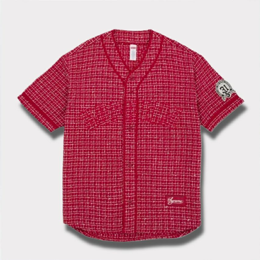 Supreme シュプリーム 2025AW Boucle Baseball Jersey ブークレ ベースボール ジャージ レッド