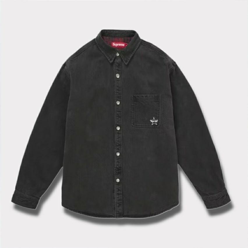 Supreme シュプリーム 2025AW Quilted Lined Denim Snap Shirt キルティド ラインド デニム スナップ シャツ　ブラック