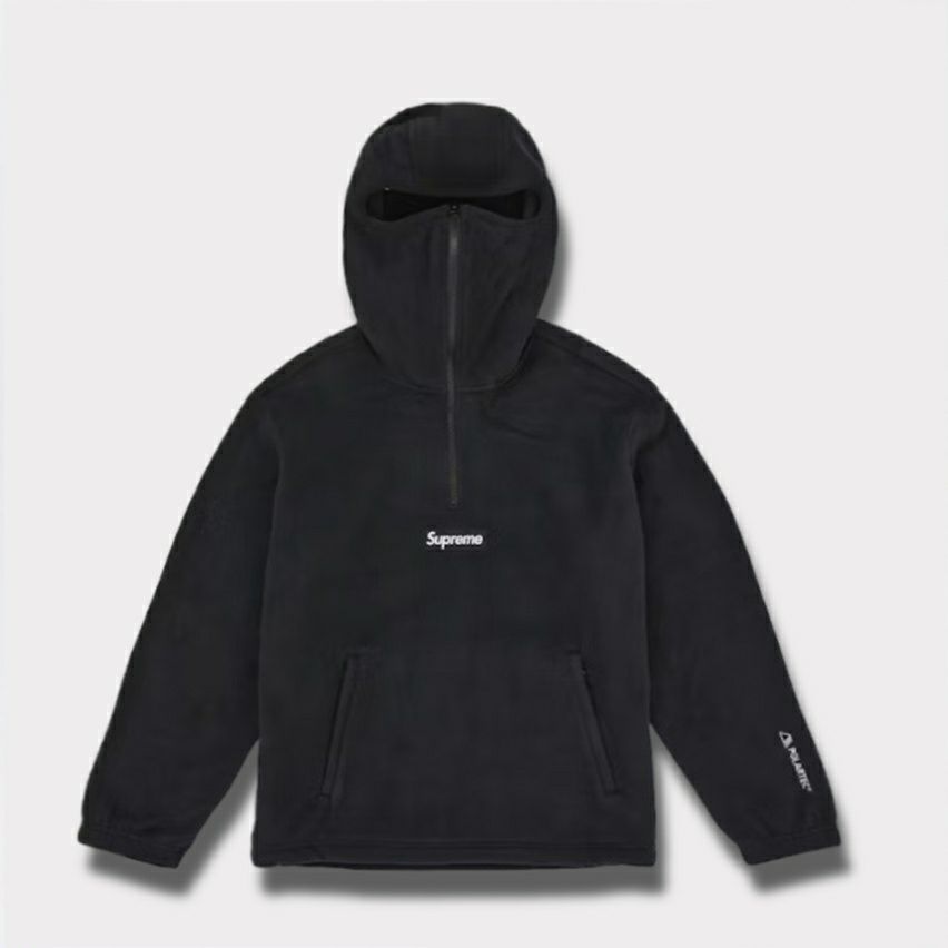 Supreme シュプリーム 2025AW Polartec Face Mask Half Zip Hooded Sweatshirt ポーラテック フェイスマスク ハーフ ジップ フードパーカー ブラック