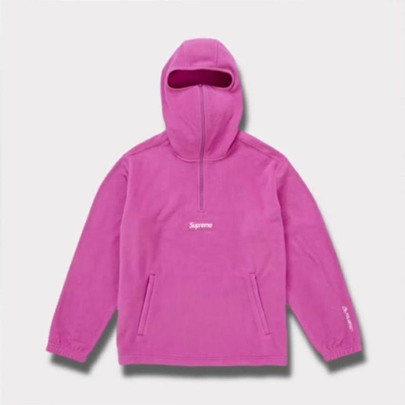 Supreme シュプリーム 2025AW Polartec Face Mask Half Zip Hooded Sweatshirt ポーラテック フェイスマスク ハーフ ジップ フードパーカー ピンク