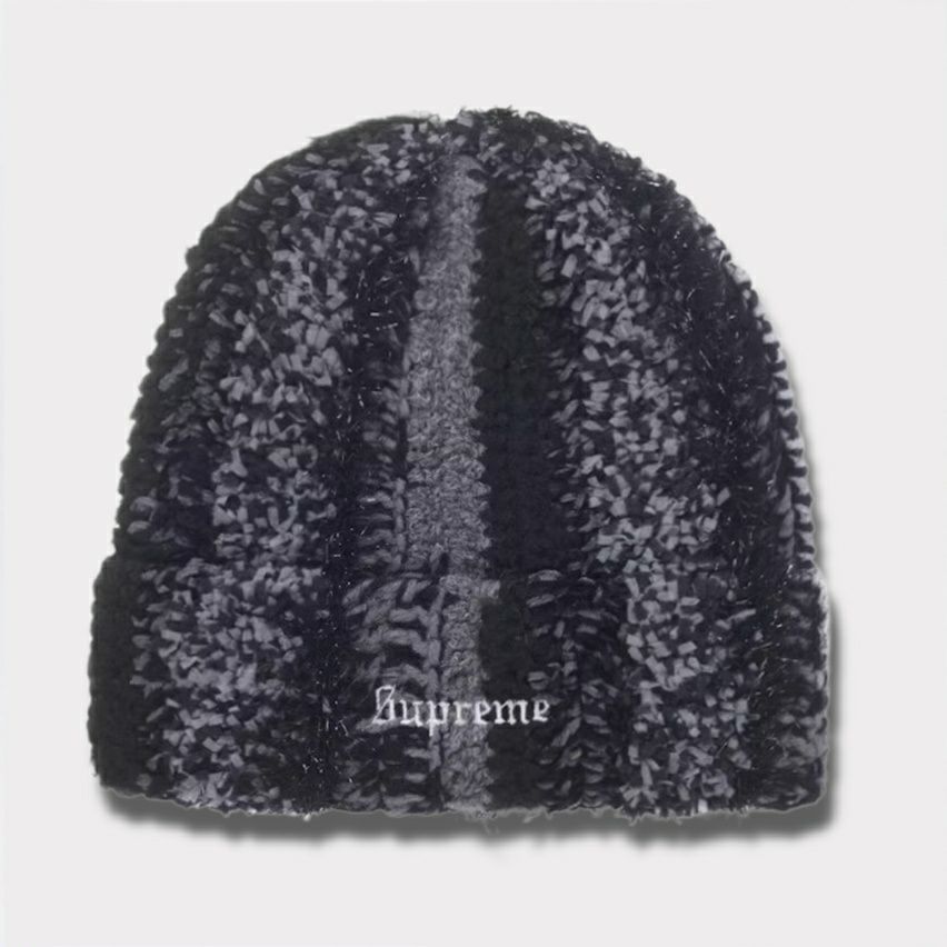  Supreme シュプリーム 2025AW Tinsel Stripe Beanie ティンセル ストライプ ビーニー ブラック