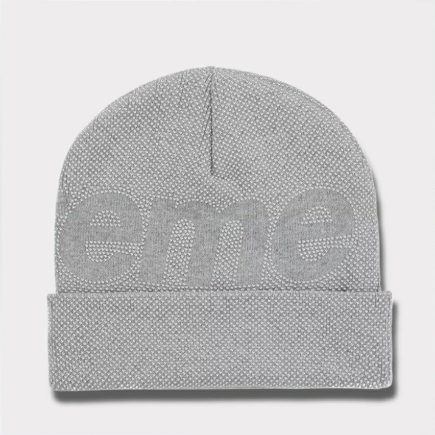 Supreme シュプリーム 2025AW Studded Knockout Big Logo Beanie スタッズ ノックアウト ビッグ ロゴ ビーニー ヘザーグレー1