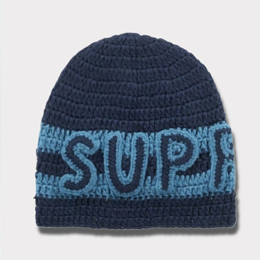 SUPREME True Religion ニット帽 ロゴ パッチ付き 黒 Supreme x True Religion® logo-patch Beanie Hat | Blue | FARFETCH