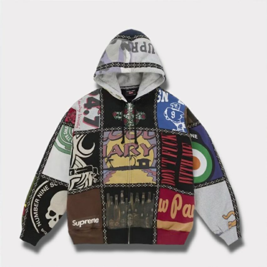 Supreme シュプリーム 2025AW Number (N)ine Patchwork Zip Up Hooded Sweatshirt ナンバーナイン パッチワーク ジップアップ フードパーカー マルチカラー