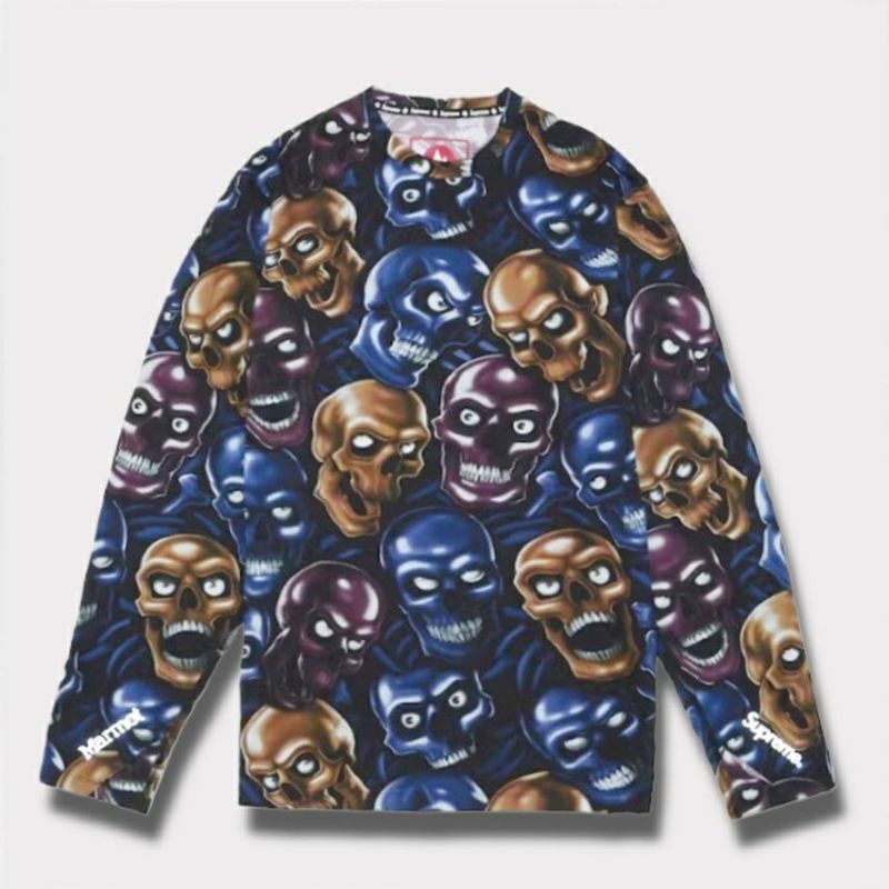 Supreme シュプリーム 2025AW Marmot Base Layer L/S Top マーモット ベースレイヤーロングスリーブトップTシャツ スカルパイル