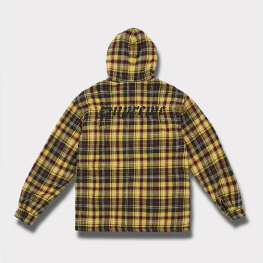  Supreme シュプリーム 2025AW Lined Zip Up Hooded Flannel Shirt ラインド ジップ アップ フード フランネル シャツ　イエロー2